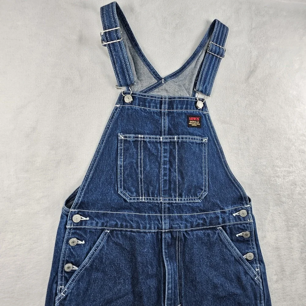 Levi's Denim Bib Overalls Carpenter Workwear Dungarees Pockets Adult Small Work